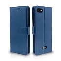 Pikkme Flip Cover Leather Finish | Inside TPU with Card Pockets | Wallet Stand and Shock Proof | Complete Protection Flip Case for Redmi 6A (Blue)