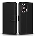 Pikkme Flip Cover Leather Finish | Inside TPU with Card Pockets | Wallet Stand and Shock Proof | Complete Protection Flip Case for Oppo Reno 13 Pro 5G(Black)