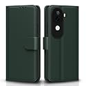 Pikkme Flip Cover Leather Finish | Inside TPU with Card Pockets | Wallet Stand and Shock Proof | Complete Protection Flip Case for Vivo V40e 5G / iQOO Z9s 5G(Green)