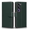 Pikkme Flip Cover Leather Finish | Inside TPU with Card Pockets | Wallet Stand and Shock Proof | Complete Protection Flip Case for Vivo Y300 5G(Green)