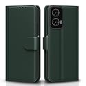 Pikkme Flip Cover Leather Finish | Inside TPU with Card Pockets | Wallet Stand and Shock Proof | Complete Protection Flip Case for Moto G35 5G(Green)