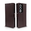 Pikkme Flip Cover Leather Finish | Inside TPU with Card Pockets | Wallet Stand and Shock Proof | Complete Protection Flip Case for Oppo A3 Pro 5G (Coffee)