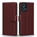Pikkme Flip Cover Leather Finish | Inside TPU with Card Pockets | Wallet Stand and Shock Proof | Complete Protection Flip Case for Moto G34 / G45 5G (Brown)