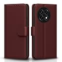 Pikkme Flip Cover Leather Finish | Inside TPU with Card Pockets | Wallet Stand and Shock Proof | Complete Protection Flip Case for OnePlus 13R 5G(Brown)