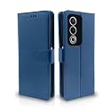Pikkme Flip Cover Leather Finish | Inside TPU with Card Pockets | Wallet Stand and Shock Proof | Complete Protection Flip Case for Oppo A3 Pro 5G (Blue)