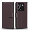 Pikkme Flip Cover Leather Finish | Inside TPU with Card Pockets | Wallet Stand and Shock Proof | Complete Protection Flip Case for Poco M7 Pro 5G(Coffee)