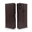 Pikkme Flip Cover Leather Finish | Inside TPU with Card Pockets | Wallet Stand and Shock Proof | Complete Protection Flip Case for Moto One Power (Coffee)