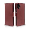 Pikkme Flip Cover Leather Finish | Inside TPU with Card Pockets | Wallet Stand and Shock Proof | Complete Protection Flip Case for Samsung Galaxy A06 (Brown)