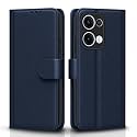Pikkme Flip Cover Leather Finish | Inside TPU with Card Pockets | Wallet Stand and Shock Proof | Complete Protection Flip Case for Oppo Reno 13 5G(Blue)