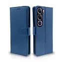 Pikkme Flip Cover Leather Finish | Inside TPU with Card Pockets | Wallet Stand and Shock Proof | Complete Protection Flip Case for Vivo Y300 5G(Blue)