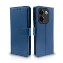 Pikkme Flip Cover Leather Finish | Inside TPU with Card Pockets | Wallet Stand and Shock Proof | Complete Protection Flip Case for Vivo T3 Pro 5G / iQOO Z9s Pro 5G (Blue)