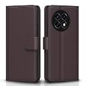 Pikkme Flip Cover Leather Finish | Inside TPU with Card Pockets | Wallet Stand and Shock Proof | Complete Protection Flip Case for OnePlus 13R 5G(Coffee)