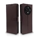 Pikkme Flip Cover Leather Finish | Inside TPU with Card Pockets | Wallet Stand and Shock Proof | Complete Protection Flip Case for Oppo F27 5G (Coffee)