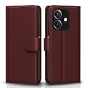 Pikkme Flip Cover Leather Finish | Inside TPU with Card Pockets | Wallet Stand and Shock Proof | Complete Protection Flip Case for Oppo A3x 5G / A3x 4G / A3 5G (Brown)