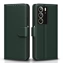 Pikkme Flip Cover Leather Finish | Inside TPU with Card Pockets | Wallet Stand and Shock Proof | Complete Protection Flip Case for Realme C75(Green)