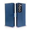 Pikkme Flip Cover Leather Finish | Inside TPU with Card Pockets | Wallet Stand and Shock Proof | Complete Protection Flip Case for Oppo Reno 12 5G (Blue)