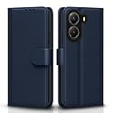Pikkme Flip Cover Leather Finish | Inside TPU with Card Pockets | Wallet Stand and Shock Proof | Complete Protection Flip Case for Poco X7 Pro 5G(Blue)