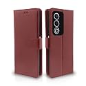 Pikkme Flip Cover Leather Finish | Inside TPU with Card Pockets | Wallet Stand and Shock Proof | Complete Protection Flip Case for Oppo A3 Pro 5G (Brown)