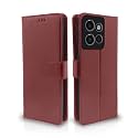 Pikkme Flip Cover Leather Finish | Inside TPU with Card Pockets | Wallet Stand and Shock Proof | Complete Protection Flip Case for Moto Edge 50 Neo 5G (Brown)