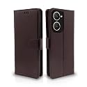 Pikkme Flip Cover Leather Finish | Inside TPU with Card Pockets | Complete Protection Flip Case for Vivo Y03 4G (Coffee)