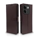 Pikkme Flip Cover Leather Finish | Inside TPU with Card Pockets | Wallet Stand and Shock Proof | Complete Protection Flip Case for Vivo T3 Pro 5G / iQOO Z9s Pro 5G (Coffee)