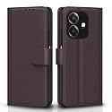 Pikkme Flip Cover Leather Finish | Inside TPU with Card Pockets | Wallet Stand and Shock Proof | Complete Protection Flip Case for Oppo A3x 5G / A3x 4G / A3 5G (Coffee)