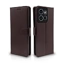 Pikkme Flip Cover Leather Finish | Inside TPU with Card Pockets | Wallet Stand and Shock Proof | Complete Protection Flip Case for Moto Edge 50 Neo 5G (Coffee)