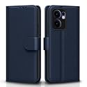 Pikkme Flip Cover Leather Finish | Inside TPU with Card Pockets | Wallet Stand and Shock Proof | Complete Protection Flip Case for Oppo Reno 13F 5G(Blue)
