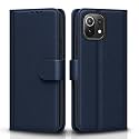 Pikkme Flip Cover for Mi 11 Lite | Leather Finish | Shockproof with Card Pockets &amp; Wallet Stand | Ultimate Protection Case(Blue)
