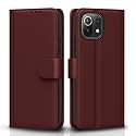 Pikkme Flip Cover for Mi 11 Lite| Leather Finish | Shockproof with Card Pockets &amp; Wallet Stand | Ultimate Protection Case(Brown)