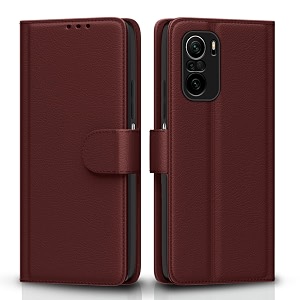 pikkme flip cover for mi 11x  mi 11x pro  leather finish  shockproof with card pockets amp wallet stand  ultimate protection casebrown
