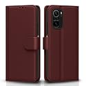 Pikkme Flip Cover for Mi 11x / Mi 11x Pro | Leather Finish | Shockproof with Card Pockets &amp; Wallet Stand | Ultimate Protection Case(Brown)