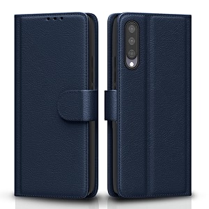 pikkme flip cover for mi a3 leather finish  shockproof with card pockets amp wallet stand  ultimate protection caseblue