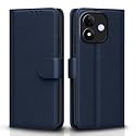 Pikkme Flip Cover for Mi Redmi Note 17 5G Leather Finish | Inside TPU with Card Pockets | Wallet Stand and Shock Proof | Complete Protection Flip Case (Blue)