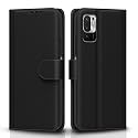 Pikkme Flip Cover for Mi Redmi Note 10T 5G / Poco M3 Pro 5G | Leather Finish | Shockproof with Card Pockets &amp; Wallet Stand | Ultimate Protection Case (Black)