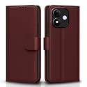 Pikkme Flip Cover for Mi Redmi Note 17 5G Leather Finish | Inside TPU with Card Pockets | Wallet Stand and Shock Proof | Complete Protection Flip Case (Brown)
