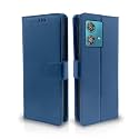Pikkme Flip Cover for Moto Edge 40 Neo 5G| Leather Finish | Shockproof with Card Pockets &amp; Wallet Stand | Ultimate Protection Case (Blue)