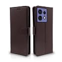 Pikkme Flip Cover for Moto Edge 50 Pro 5G | Leather Finish | Shockproof with Card Pockets &amp; Wallet Stand | Ultimate Protection Case (Coffee)