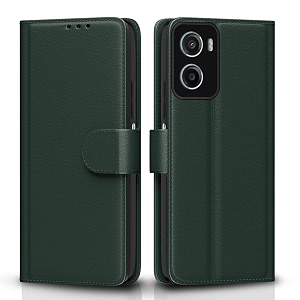 pikkme flip cover for moto g05  leather finish  shockproof with card pockets amp wallet stand  ultimate protection casegreen