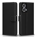 Pikkme Flip Cover for Moto G85 5G Leather Finish | Inside TPU with Card Pockets | Wallet Stand and Shock Proof | Complete Protection Flip Case(Black)