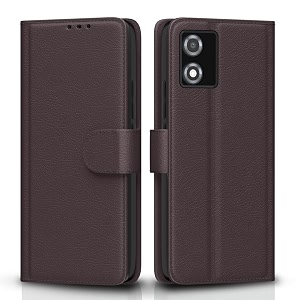 pikkme flip cover for motorola moto e13  leather finish  shockproof with card pockets amp wallet stand  ultimate protection casecoffee