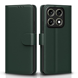 pikkme flip cover for motorola moto edge 70 pro 5g leather finish  inside tpu with card pockets  wallet stand and shock proof  complete protection flip case green