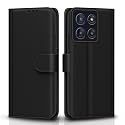 Pikkme Flip Cover for Motorola Moto Edge 60 Pro 5G Leather Finish | Inside TPU with Card Pockets | Wallet Stand and Shock Proof | Complete Protection Flip Case(Black)