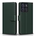 Pikkme Flip Cover for Motorola Moto Edge 60 Pro 5G Leather Finish | Inside TPU with Card Pockets | Wallet Stand and Shock Proof | Complete Protection Flip Case(Green)