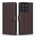 Pikkme Flip Cover for Motorola Moto Edge 60 Pro 5G Leather Finish | Inside TPU with Card Pockets | Wallet Stand and Shock Proof | Complete Protection Flip Case(Coffee)