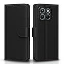 Pikkme Flip Cover for Motorola Moto Edge 70 Fusion 5G Leather Finish | Inside TPU with Card Pockets | Wallet Stand and Shock Proof | Complete Protection Flip Case (Black)