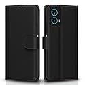 Pikkme Flip Cover for Motorola Moto G34 5G / G45 5G | Leather Finish | Shockproof with Card Pockets &amp; Wallet Stand | Ultimate Protection Case(Black)
