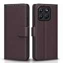 Pikkme Flip Cover for Motorola Moto G37 Power 5G Leather Finish | Inside TPU with Card Pockets | Wallet Stand and Shock Proof | Complete Protection Flip Case (Coffee)
