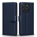 Pikkme Flip Cover for Motorola Moto G37 5G Leather Finish | Inside TPU with Card Pockets | Wallet Stand and Shock Proof | Complete Protection Flip Case (Blue)