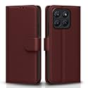 Pikkme Flip Cover for Motorola Moto G37 5G Leather Finish | Inside TPU with Card Pockets | Wallet Stand and Shock Proof | Complete Protection Flip Case (Brown)
